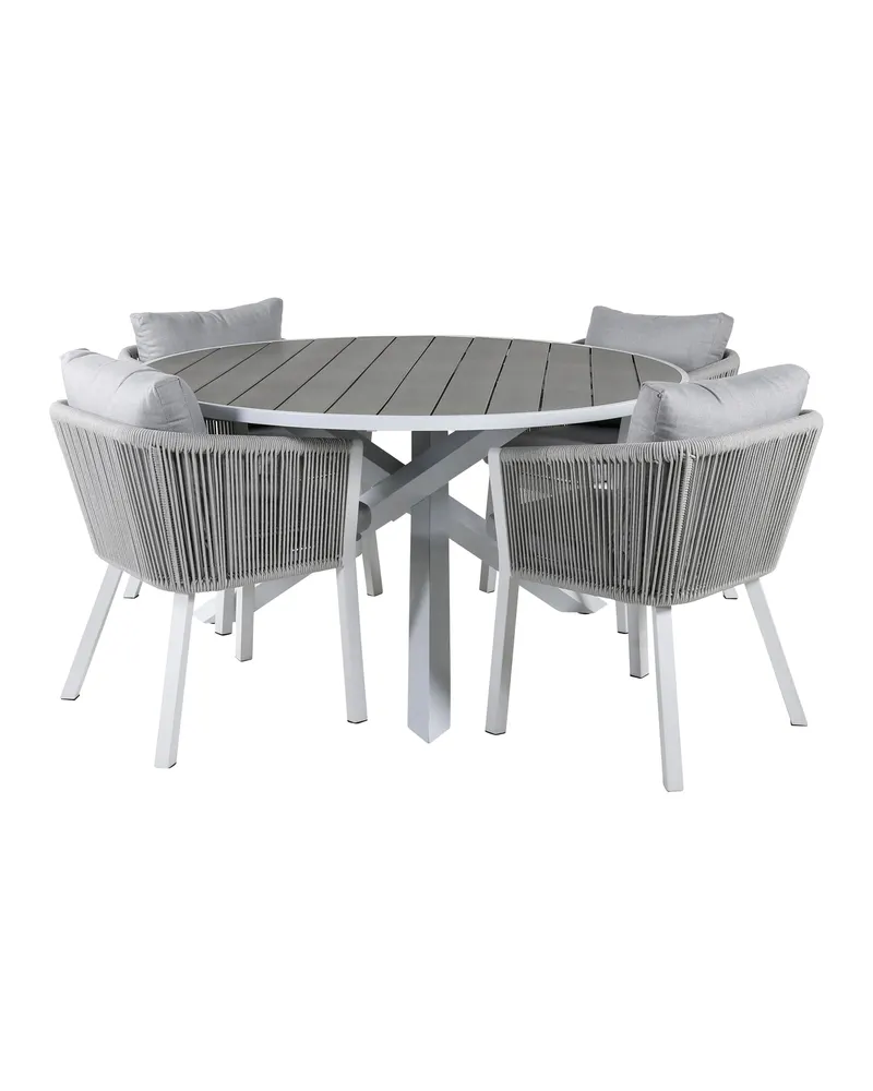 Parma & Virya Gartenmöbel Set, Grau, Weiß