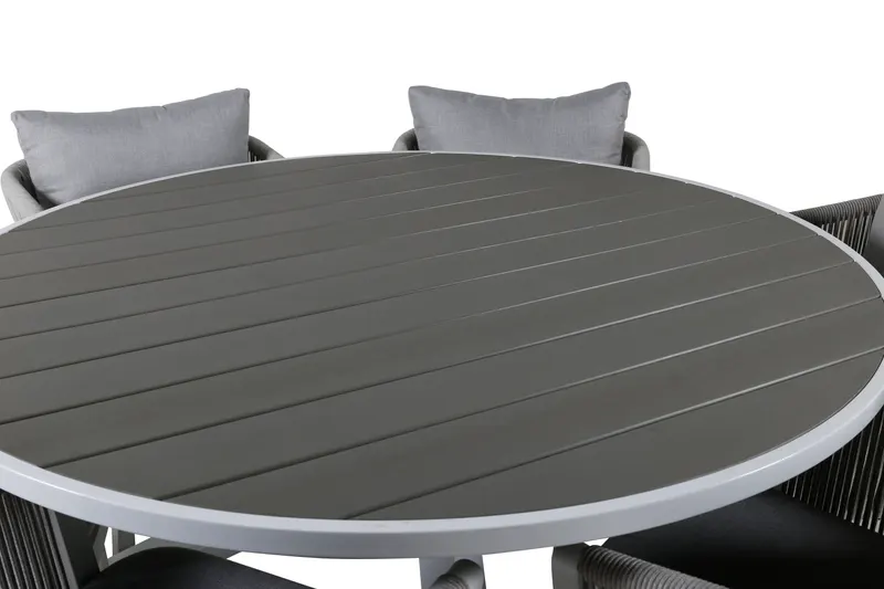 Parma & Virya Gartenmöbel-Set mit rundem Tisch und 6 Seilstühlen, Ansicht 2