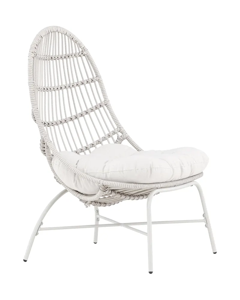 Paul Outdoor-Loungesessel mit ovaler Geflechtlehne, Ansicht 2