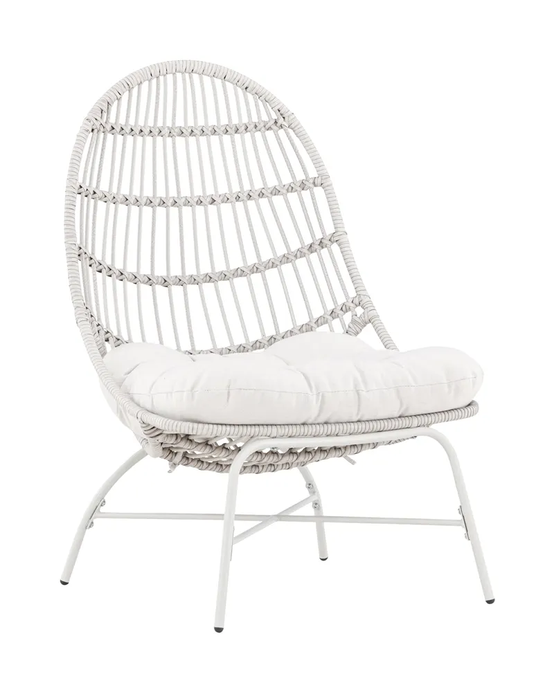 Paul Outdoor-Loungesessel mit ovaler Geflechtlehne, Ansicht 3
