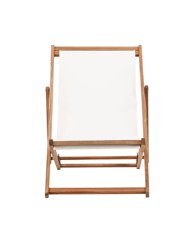 Peachy klappbare Sonnenliege aus Akazie mit Stoffbespannung, Beige, Natur