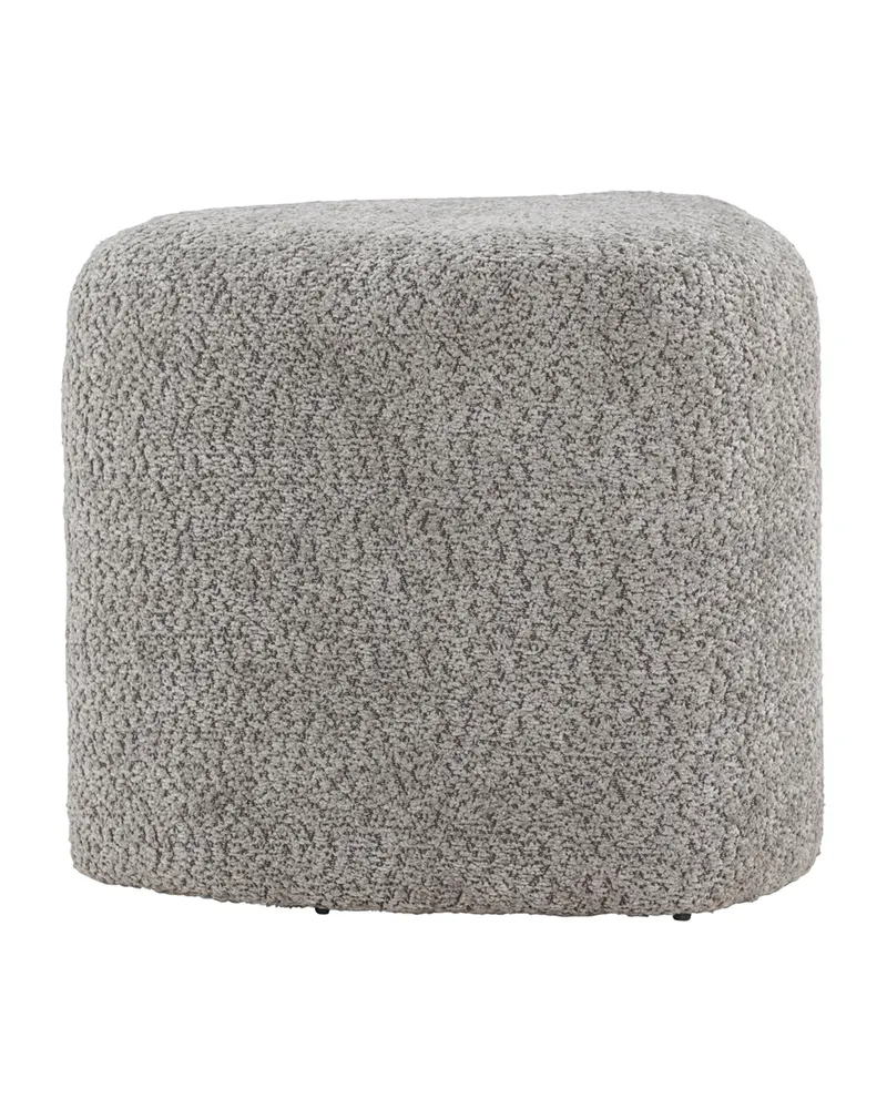 Peg Pouf in Grau, Polyester-Bouclé, Ansicht 1