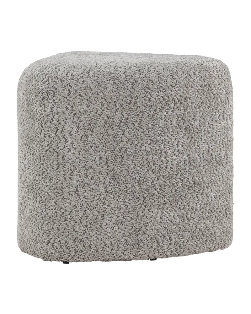 Peg Pouf in Grau, Polyester-Bouclé, Ansicht 2