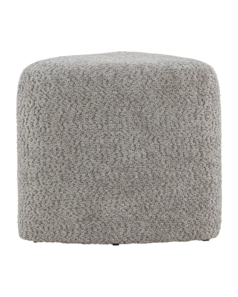 Peg Pouf in Grau, Polyester-Bouclé, Ansicht 3