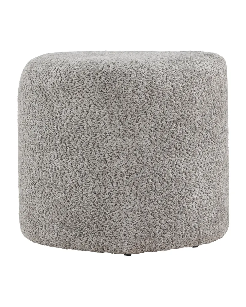 Peg Pouf in Grau, Polyester-Bouclé, Ansicht 4