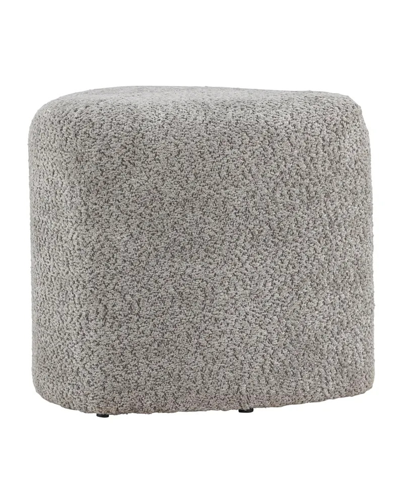 Peg Pouf in Grau, Polyester-Bouclé, Ansicht 5