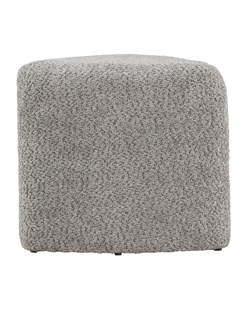 Peg Pouf in Grau, Polyester-Bouclé, Ansicht 6