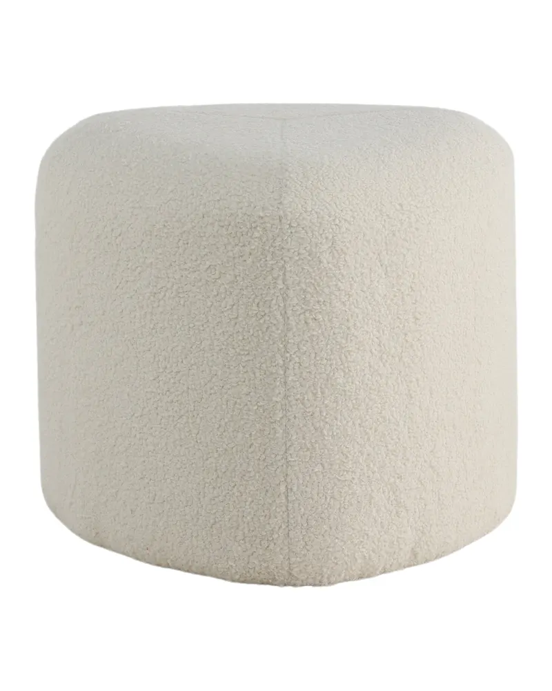 Peg Pouf in Weiß, Polyester-Teddystoff, Ansicht 1