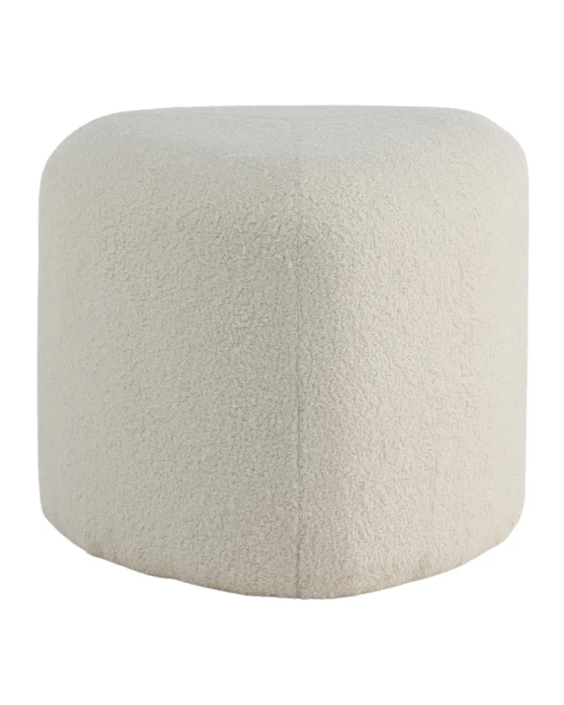 Peg Pouf in Weiß, Polyester-Teddystoff, Ansicht 9