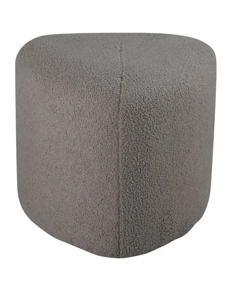 Peg Pouf in Grau, Polyester-Teddystoff, Ansicht 1
