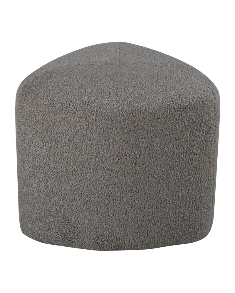 Peg Pouf in Grau, Polyester-Teddystoff, Ansicht 2