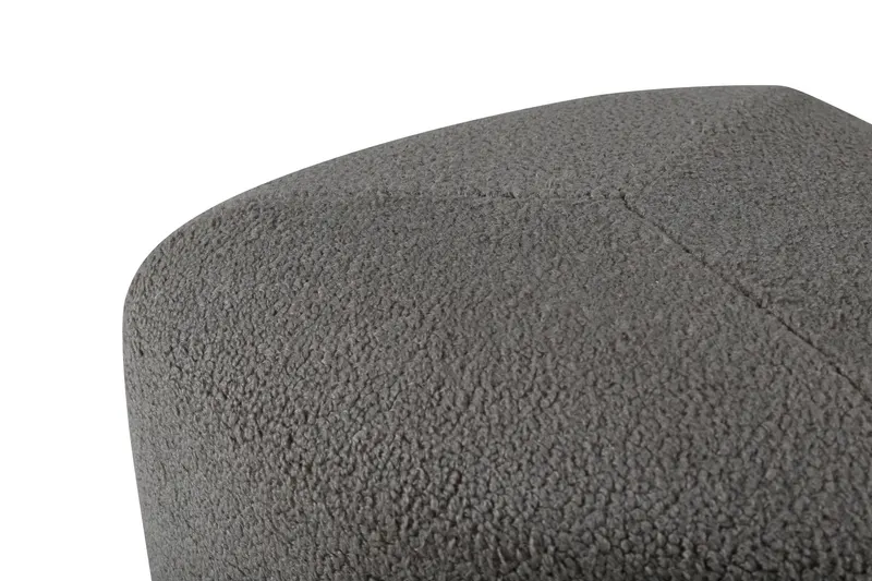 Peg Pouf in Grau, Polyester-Teddystoff, Ansicht 3