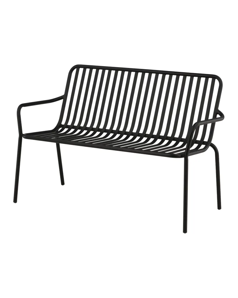 Peking Gartensofa aus Aluminium mit Strebenlehne in Schwarz, Ansicht 7