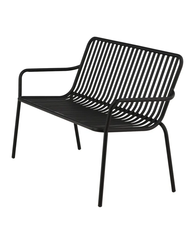 Peking Gartensofa aus Aluminium mit Strebenlehne in Schwarz, Ansicht 8