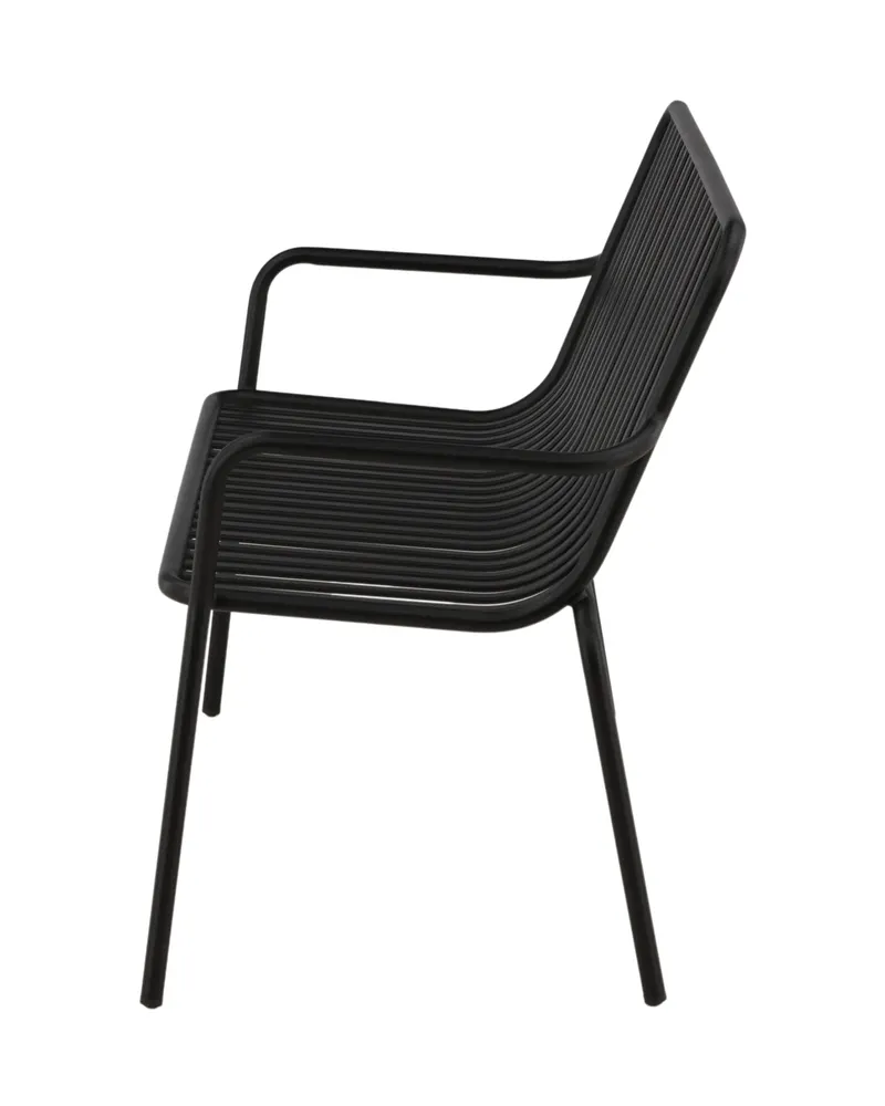 Peking Gartensofa aus Aluminium mit Strebenlehne in Schwarz, Ansicht 9