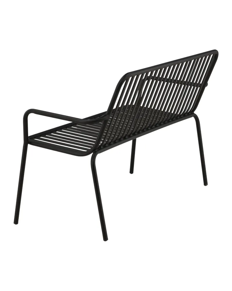 Peking Gartensofa aus Aluminium mit Strebenlehne in Schwarz, Ansicht 10