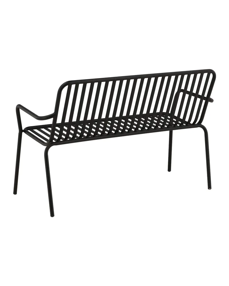 Peking Gartensofa aus Aluminium mit Strebenlehne in Schwarz, Ansicht 11