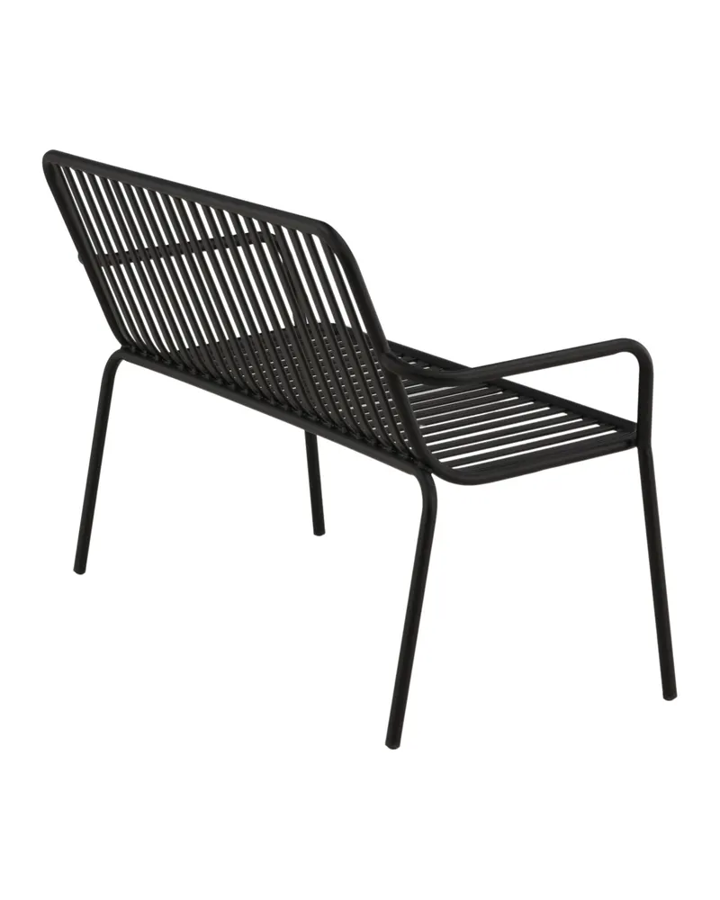 Peking Gartensofa aus Aluminium mit Strebenlehne in Schwarz, Ansicht 12