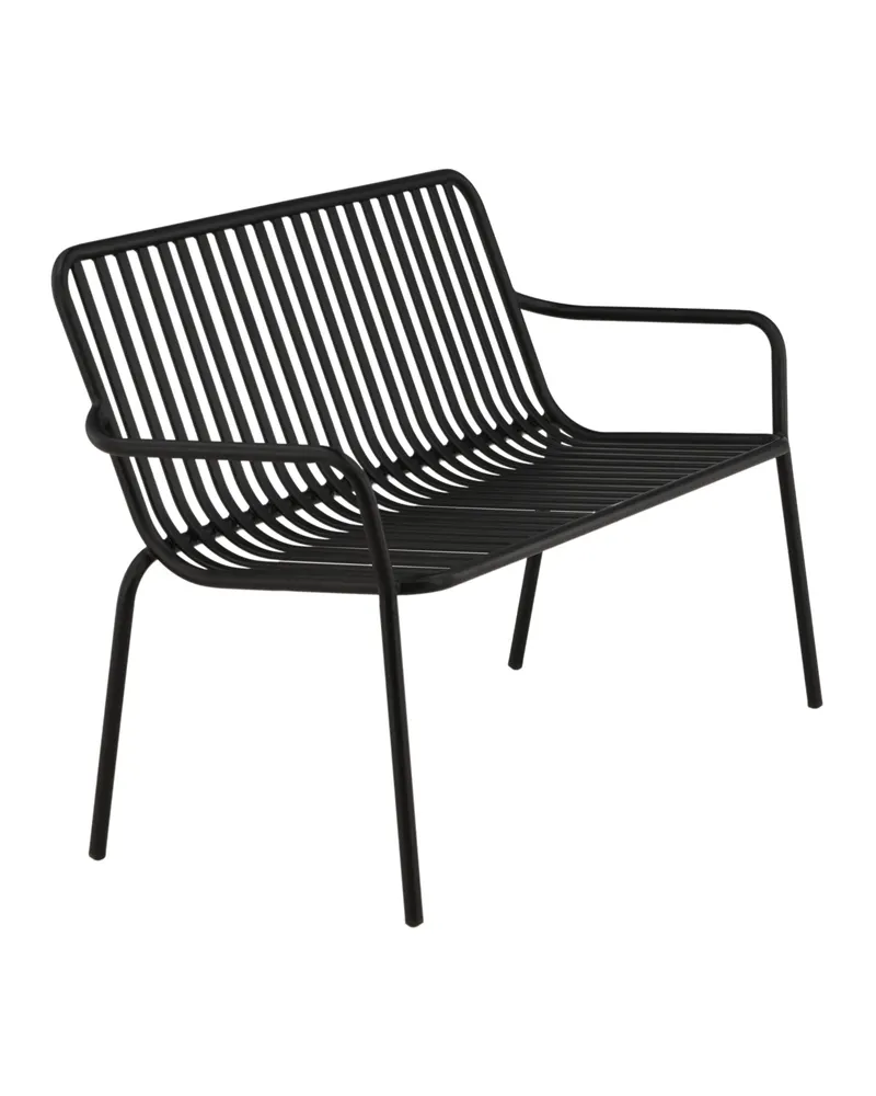 Peking Gartensofa aus Aluminium mit Strebenlehne in Schwarz, Ansicht 3