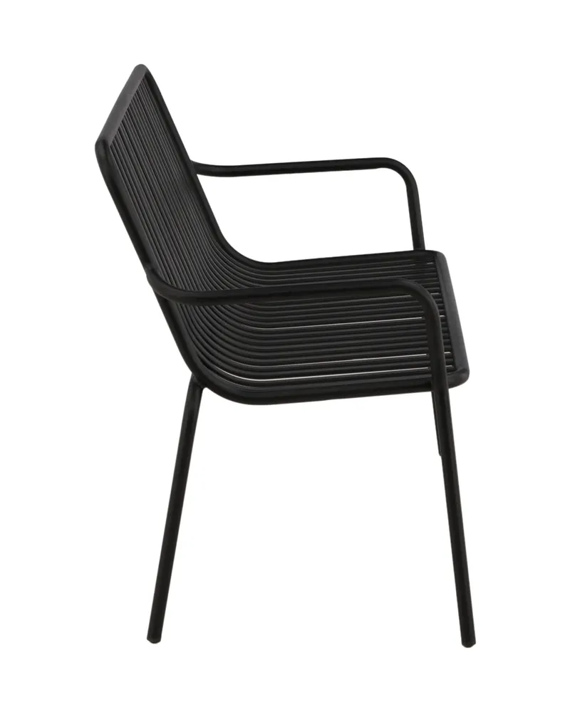 Peking Gartensofa aus Aluminium mit Strebenlehne in Schwarz, Ansicht 4