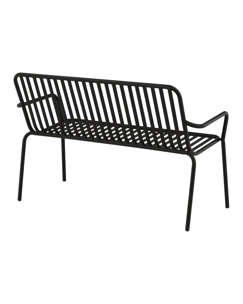 Peking Gartensofa aus Aluminium mit Strebenlehne in Schwarz, Ansicht 5