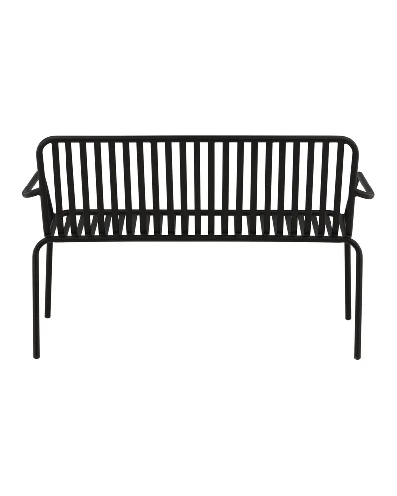 Peking Gartensofa aus Aluminium mit Strebenlehne in Schwarz, Ansicht 6
