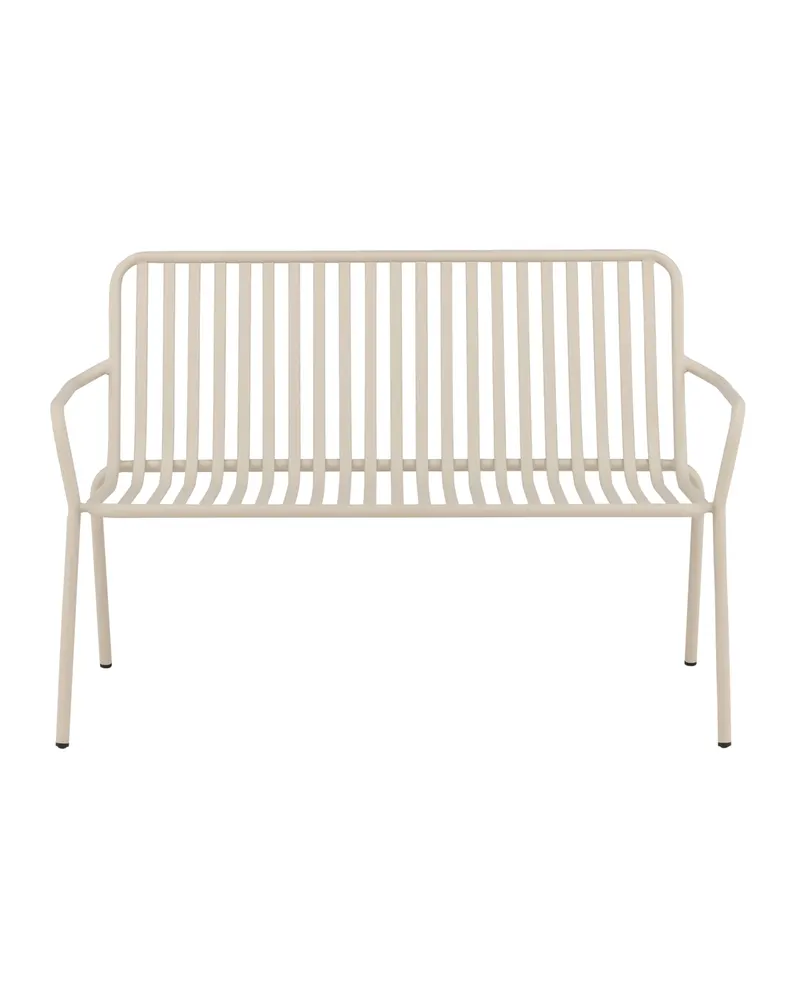 Peking Gartensofa aus Aluminium mit Strebenlehne in Beige, Ansicht 1
