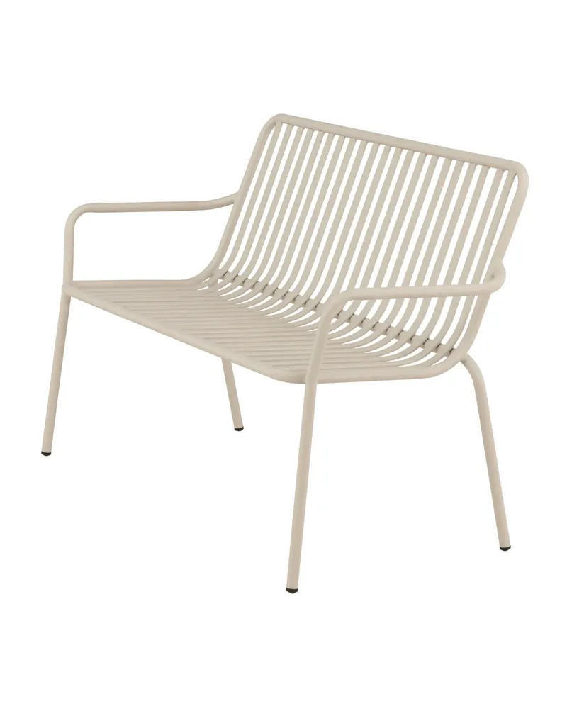 Peking Gartensofa aus Aluminium mit Strebenlehne in Beige, Ansicht 8