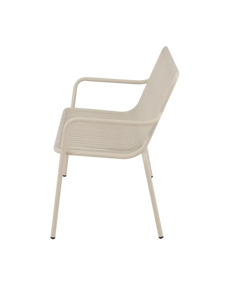 Peking Gartensofa aus Aluminium mit Strebenlehne in Beige, Ansicht 9