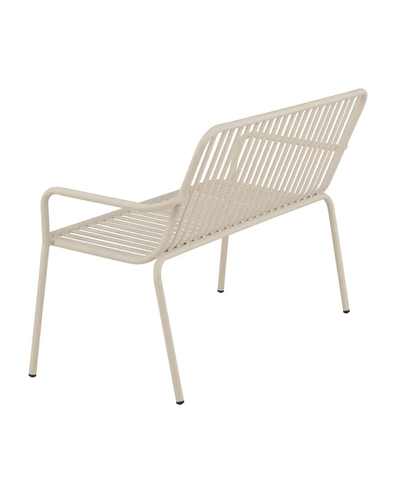 Peking Gartensofa aus Aluminium mit Strebenlehne in Beige, Ansicht 10