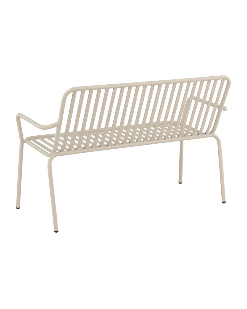 Peking Gartensofa aus Aluminium mit Strebenlehne in Beige, Ansicht 11