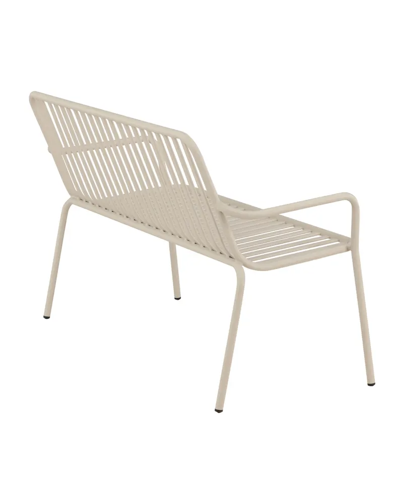 Peking Gartensofa aus Aluminium mit Strebenlehne in Beige, Ansicht 12