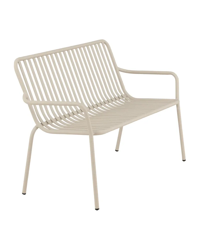 Peking Gartensofa aus Aluminium mit Strebenlehne in Beige, Ansicht 3