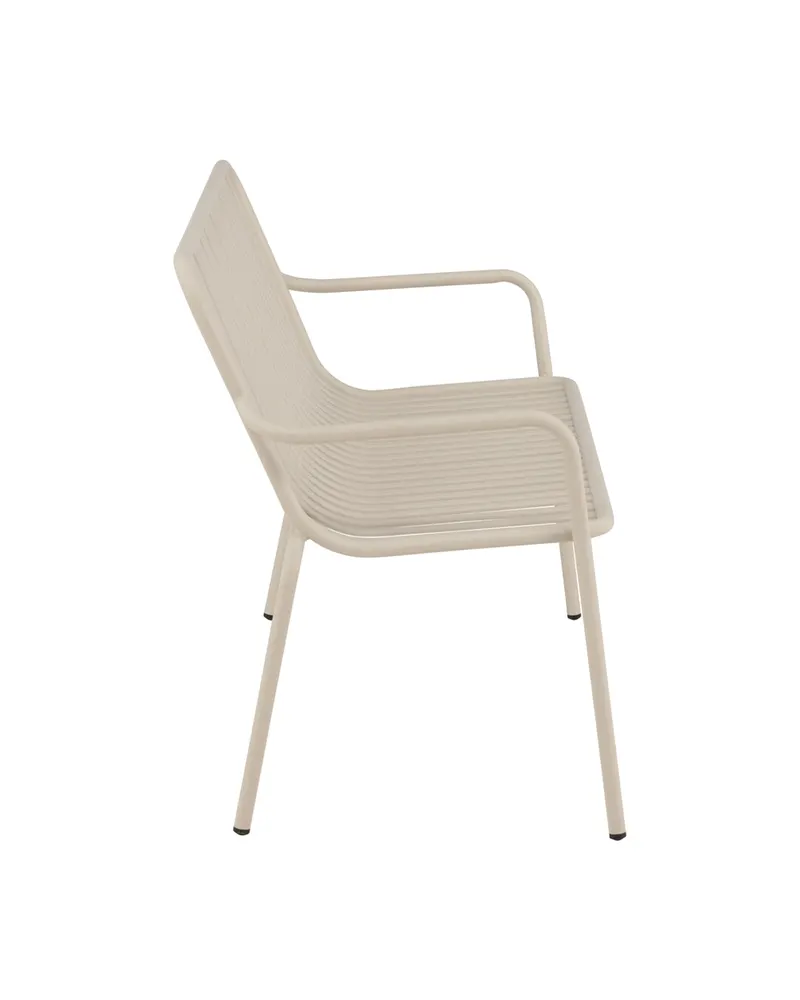 Peking Gartensofa aus Aluminium mit Strebenlehne in Beige, Ansicht 4