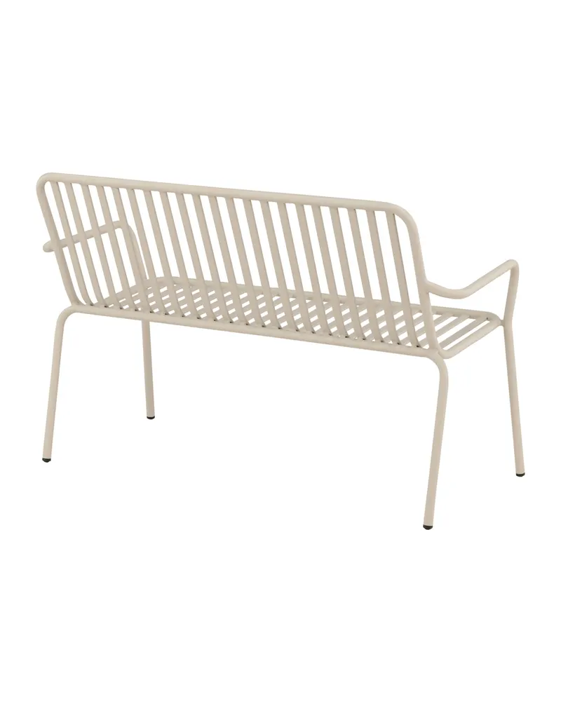 Peking Gartensofa aus Aluminium mit Strebenlehne in Beige, Ansicht 5