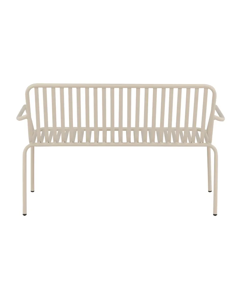 Peking Gartensofa aus Aluminium mit Strebenlehne in Beige, Ansicht 6