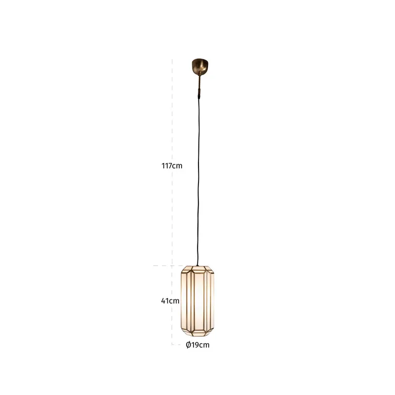 Pendelleuchte Elona, Messingfarben antik von Richmond Interiors, Maßzeichnung 5