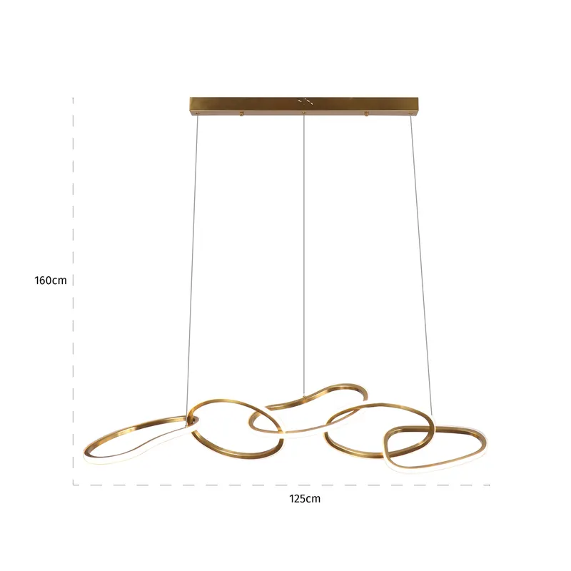 Pendelleuchte Flyn, Goldfarben, gebürstet von Richmond Interiors, Maßzeichnung 3