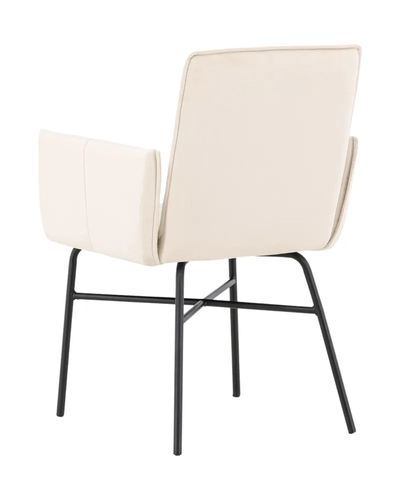 Petra Esszimmerstuhl mit Armlehnen in Beige, Gestell Schwarz, Polyester-Samt, Ansicht 11