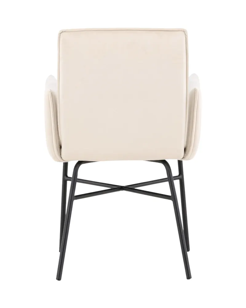 Petra Esszimmerstuhl mit Armlehnen in Beige, Gestell Schwarz, Polyester-Samt, Ansicht 6