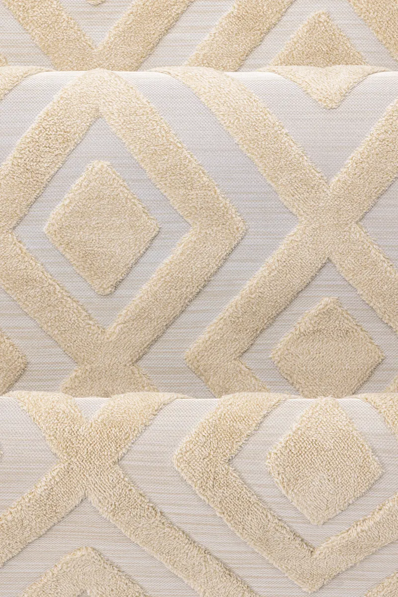 Pia Kurzflor-Teppich mit Rautenmuster in 230 × 160 cm, Beige, im Wohnraum, Ansicht 3