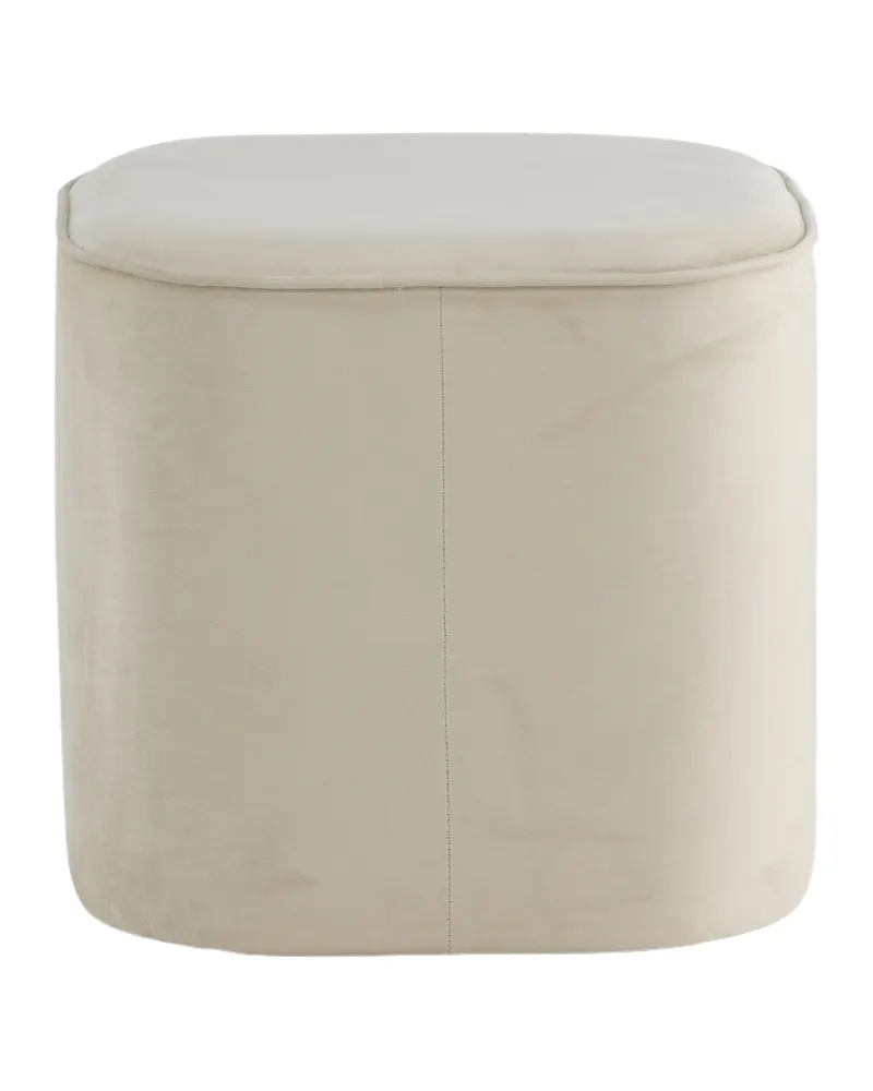 Piff runder Pouf in Beige, Polyester-Teddystoff, Ansicht 10