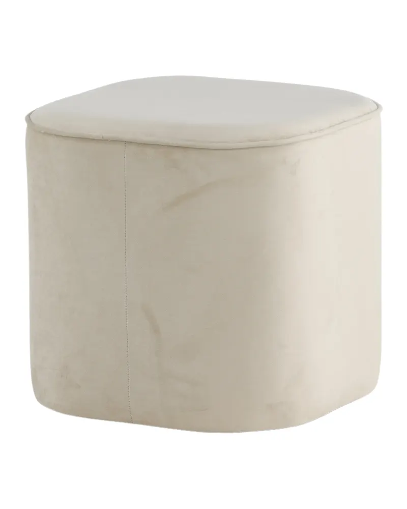 Piff runder Pouf in Beige, Polyester-Teddystoff, Ansicht 11