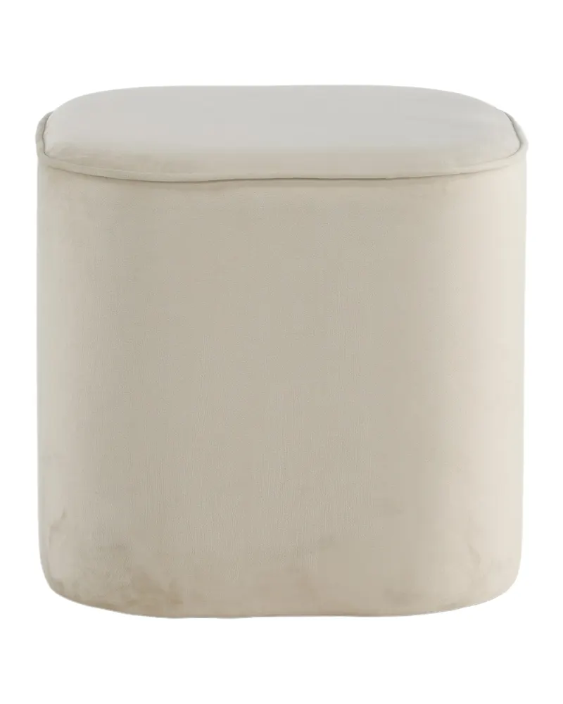 Piff runder Pouf in Beige, Polyester-Teddystoff, Ansicht 4