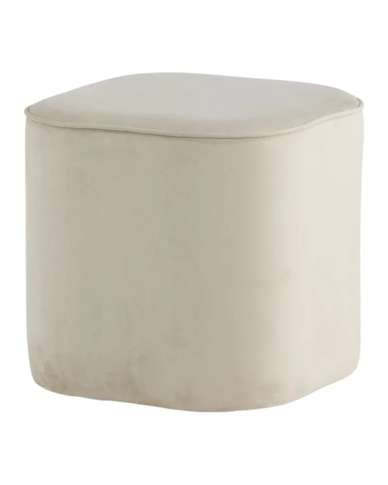 Piff runder Pouf in Beige, Polyester-Teddystoff, Ansicht 5