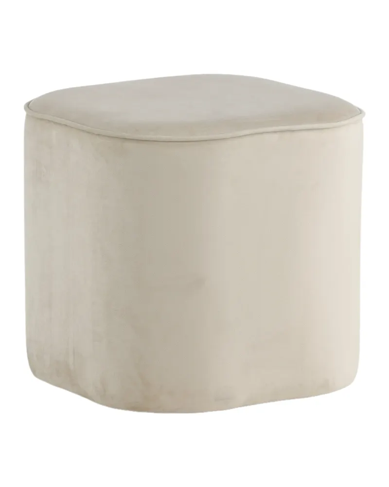 Piff runder Pouf in Beige, Polyester-Teddystoff, Ansicht 6
