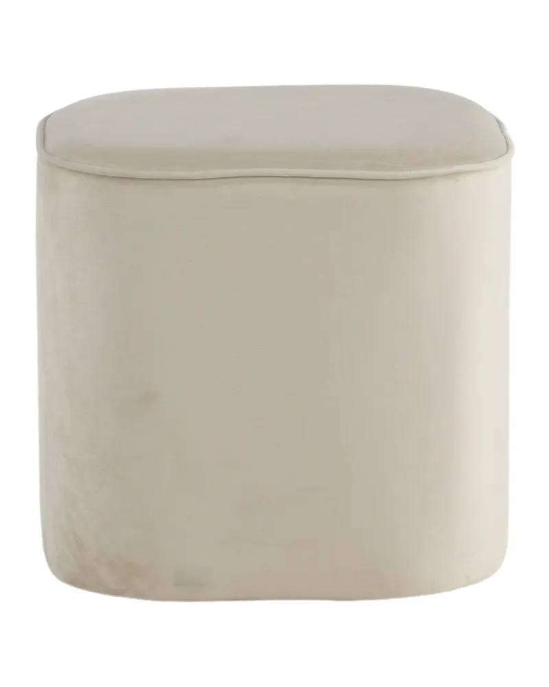Piff runder Pouf in Beige, Polyester-Teddystoff, Ansicht 7