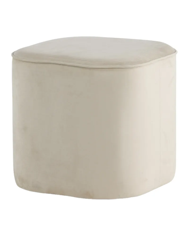 Piff runder Pouf in Beige, Polyester-Teddystoff, Ansicht 8