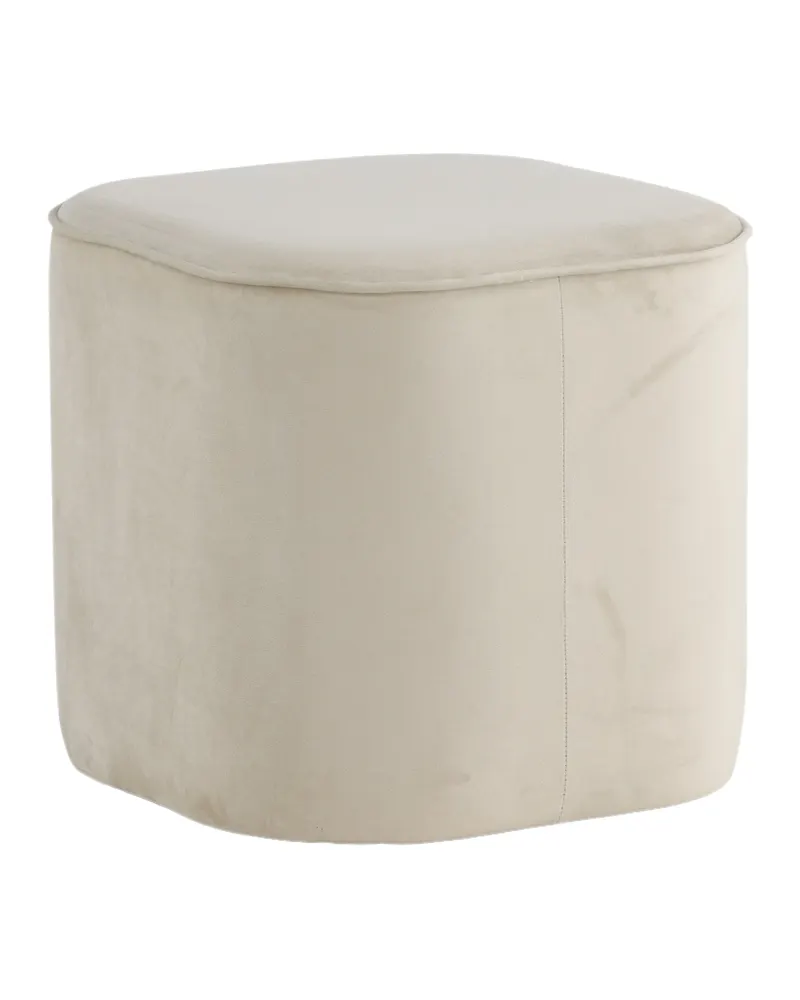 Piff runder Pouf in Beige, Polyester-Teddystoff, Ansicht 9