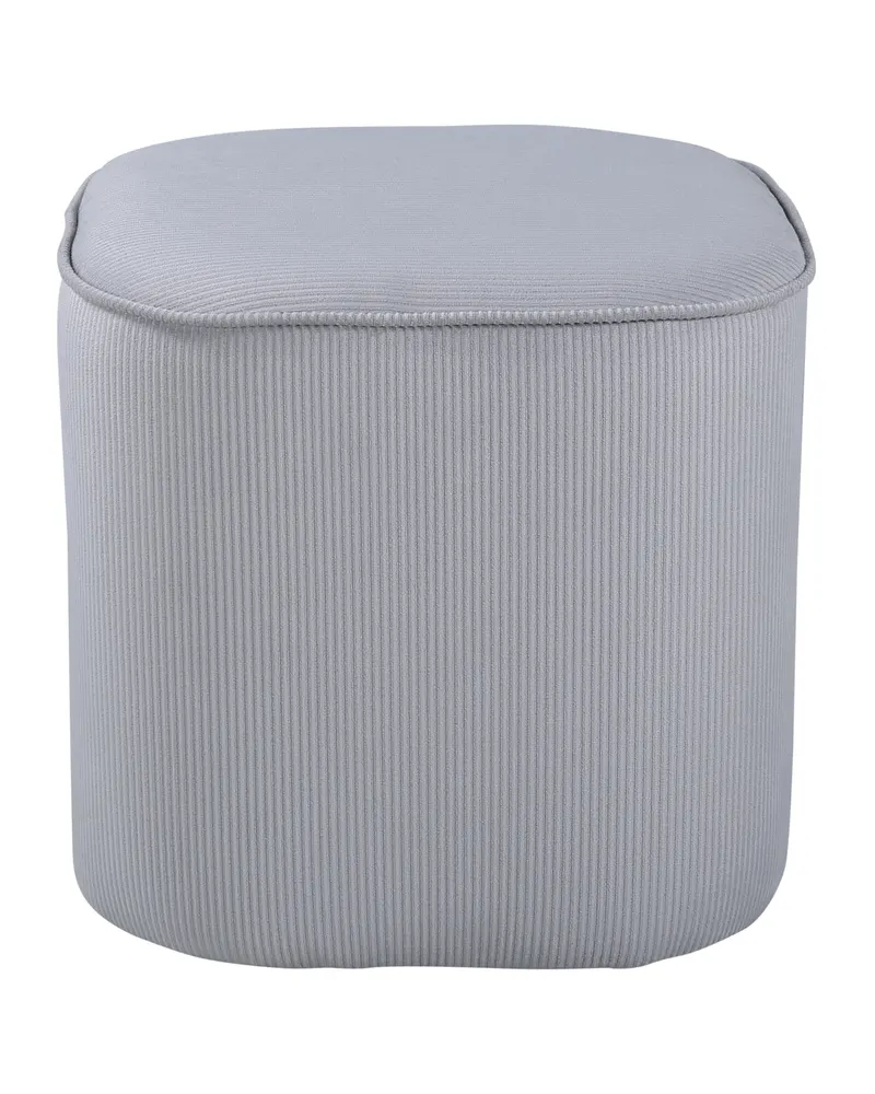 Piff runder Pouf in Grau, Polyester-Cord, Ansicht 1